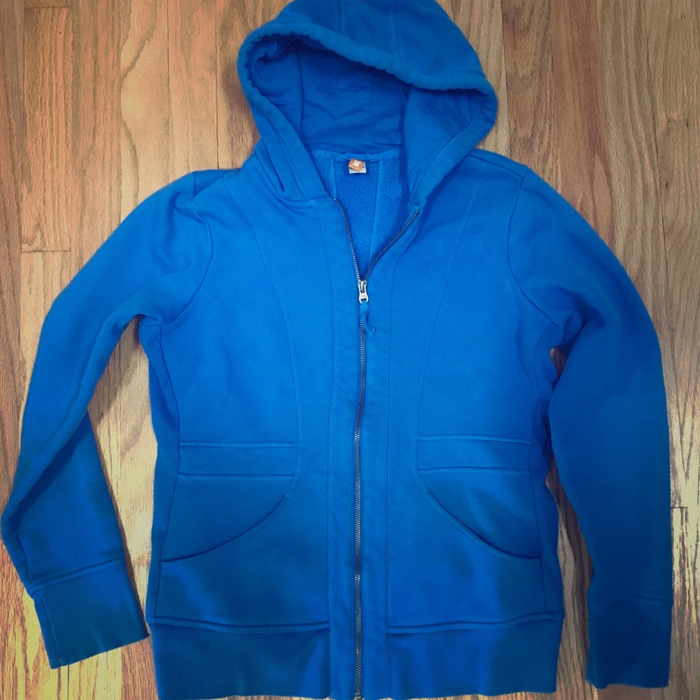 Lucy Hoodie Blue Zipper Sweatshirt Yoga Wear CUTE